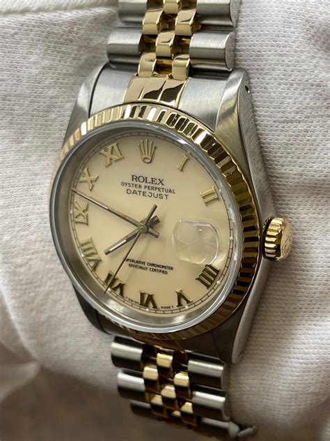 rolex datejust cream